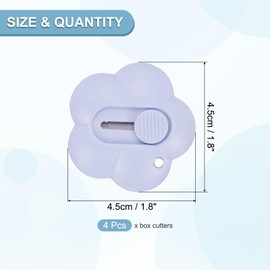 PATIKIL Box Cutters, 4 Pcs Retractable Letter Opener Cloud Shaped Small Package Opener Envelope Slitter for DIY Envelope Mail Opening Paper Cutting, Purple (1.8x1.8Inch)