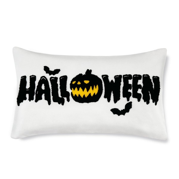 AIBIIN Halloween Tufted Cushion Cover Bat Pumpkin Waist Pillow Cases