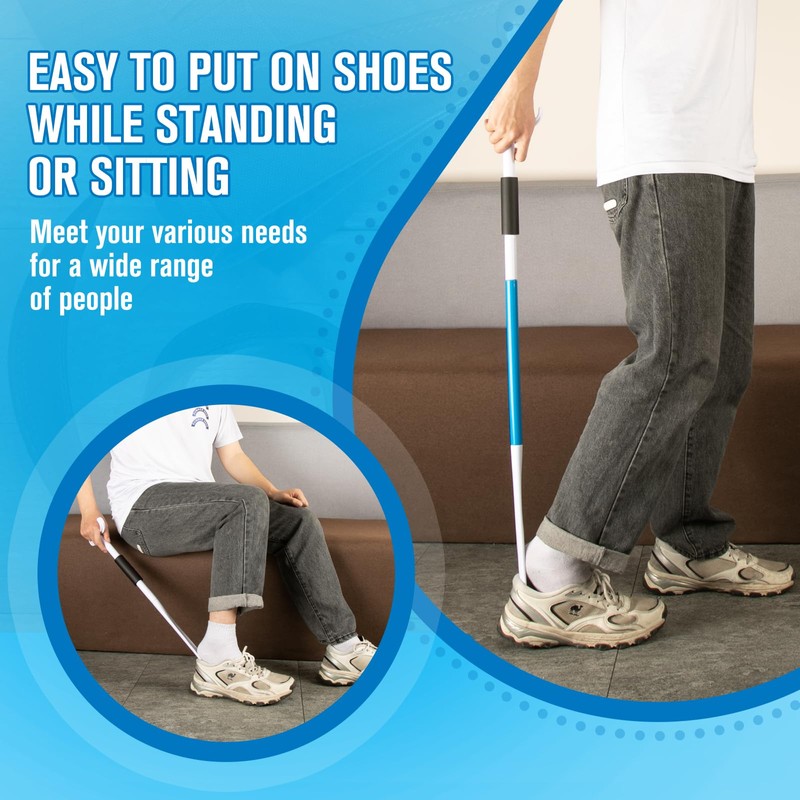 Milifox 35" Long Shoe Horn for Seniors, Dressing Stick, Long