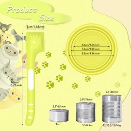 Cat Food Can Covers Lids,Cat Food Spoon,2 Pcs/Set Includ Cat Food Lid and Cat Spoon,Silicone Cat Food can Lid and Cat Spoons for Wet Food,Pet Can Cover and Spoon Set for 3 oz-14 oz Cans (Green)…