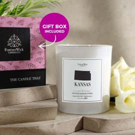 ForeverWick Kansas Diamond Candle | Scented Candles for Home, Office, Bathroom | Hand Poured Natural Soy Candle | Gift Candles for Women | Scents of Florals and Earthy Wood | 70-Hour Burn Time, 14 oz