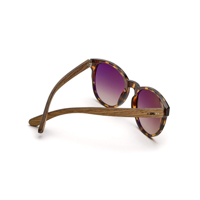 Take A Shot - Large Round Wooden Sunglasses for Women,