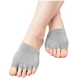 LocoMate Bunions, Bunions, Foot Stuffiness, Odor Reduction, 5 Toes, Protective Inner, Unisex, Size 7.9 - 11.4 inches (20 - 29 cm), Set of 2 (same color), Made in Japan (Gray)