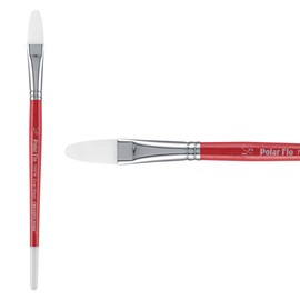 Creative Mark Polar Flo Professional Watercolor Brushes - Filbert 1/2" - 3 Pack - Short Handle, Nickel-Plated Seamless Brass Ferrule