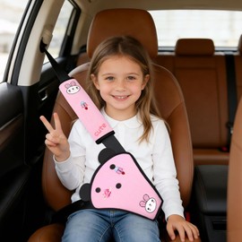 Idock Ajustador de Cinturón de Seguridad, Firme Auto Hombro Cubierta Protectora para Cinturon de Auto, Cojineta de la Cubierta del Cinturón de Seguridad para Niños(Rosa)