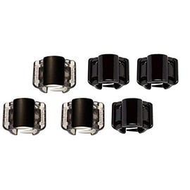 Linziclip Mini pinza de mandíbula para el cabello, negro y negro mate, 6 piezas