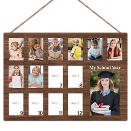 AWDSTN School Picture Frame Pre-K To 12, Pre K to Graduation School Photo Frame, Wooden Graduations Gifts for Students Teachers Parents -02