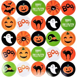 200x Halloween Stickers - 4cm Round (Fun Halloween Designs)