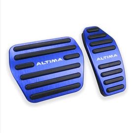 LEXLEY 2 almohadillas para orejas antideslizantes de aluminio para pedal de freno de gas, cubiertas de pedal de acelerador sin perforación para Nissan Altima 2019, 2020, 2021, 2022, 2023, color azul
