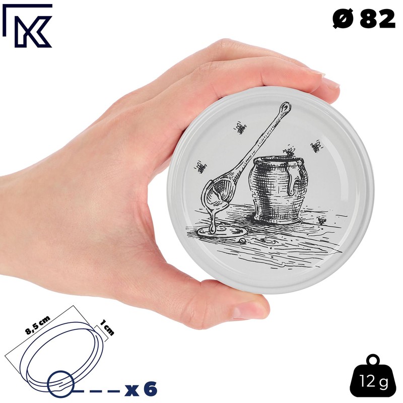 KADAX Jam Jars 350 ml with fi82 mm Screw Lid,
