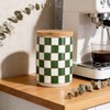 XYQXYQ Kitchen Countertop Ceramic Checkered Canisters,Black And White Food Storage