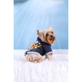Doggy Dolly W081 Tiger Hoodie for Dogs, Blue, Size: XS