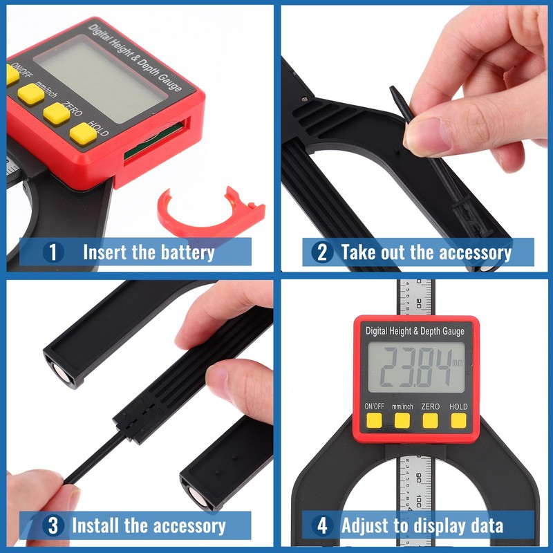 Gatuida Tools Digital Height Gauge Electronic Depth Gauge Tool Digital
