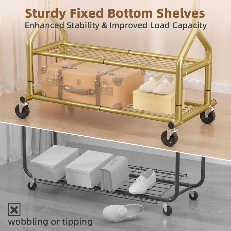 EAGMAK Heavy Duty Clothes Rack Load 556 LBS, Rolling Clothing