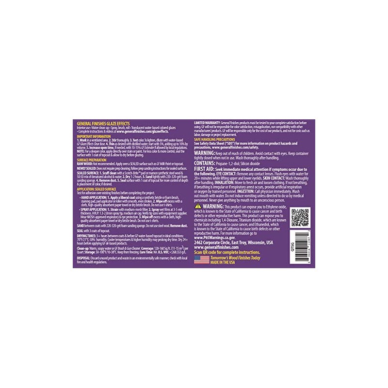 General Finishes Water Based Glaze Effects, 1 Quart, Smokey Gray