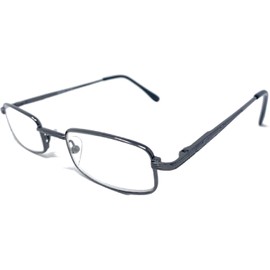 Incredible Bargains The Winston, Metal Rectangle Reading Glasses, Unisex Half Readers + 2.00 Glossy Gunmetal
