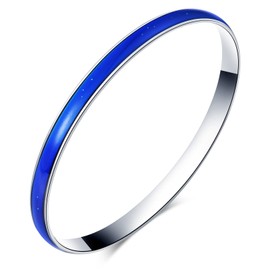 Yumilok Women's Stainless Steel Bracelet, Circle, Valentine's Day, Mother's Day, Thermal Mood Colour Changing for Women and Girls, 6 mm, Stainless Steel