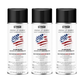 11-3 Seymour Fresh-N-Quick Multi-Purpose Spray Paint, Gloss Black net 10 oz. (Pack of 3)