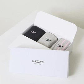 Hazzys (대구신세계)HAZZYS ACC 그레이 퍼피자수 면혼방 중목양말3종세트 HISS4F300G2 (Daegu Shinsegae) HAZZYS ACC Gray Puppy Embroidery Cotton Blend Mid-Calf Socks 3-Piece Set HISS4F300G2