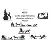 Whippet Greyhound Pulling Snowman on Sledge Silhouette Ornament - Handmade