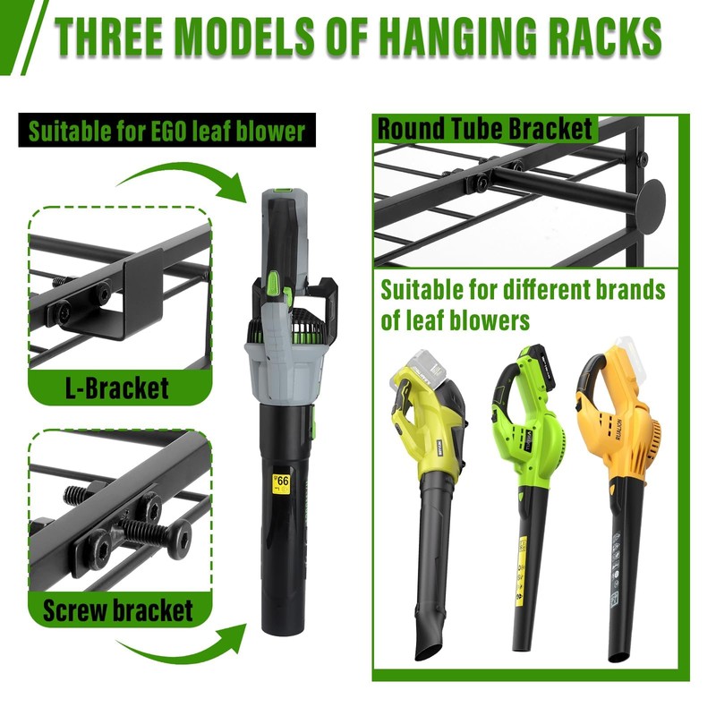 Black Alloy Steel Power Tool Organizer Wall Mount, 4-Tier Shelf,