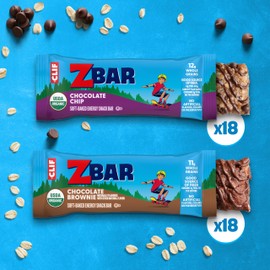 Zbar - Chocolate Chip and Chocolate Brownie - Variety Pack - Soft Baked Whole Grain Snack Bars - USDA Organic - Non-GMO - Plant-Based - 1.27 oz. (36 Count)