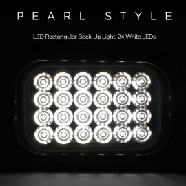 Pro LED 5324C 12V Rectangular 24-Diode LED Back-Up Light, Clear Lens, White LEDs