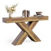 LITTLE TREE Console Table, 55-Inch Entryway Table, X-Shaped Design Narrow