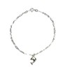 Sterling Silver Dolphin Charm Bracelet Anklet Italy, 7.5"