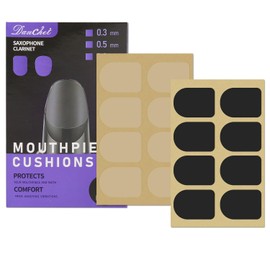 Danchet Clarinet/Soprano Saxophone Sax Mouthpiece Cushions Patches Pads,2 Packs 0.5mm Black & Clear (16 pieces).
