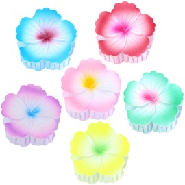 6 Pack Flower Hair Claw Clips for Women - Non-Slip Flower Hair Clip Thick/Thin Hair Floral Clips Summer Wedding Party Accessories (D: Green, rose red, purple, yellow, pink, blue)