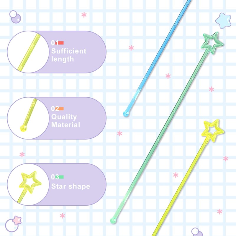 20pcs Mini Star Pointers, Plastic Star Plastic Pointer Stick Mini