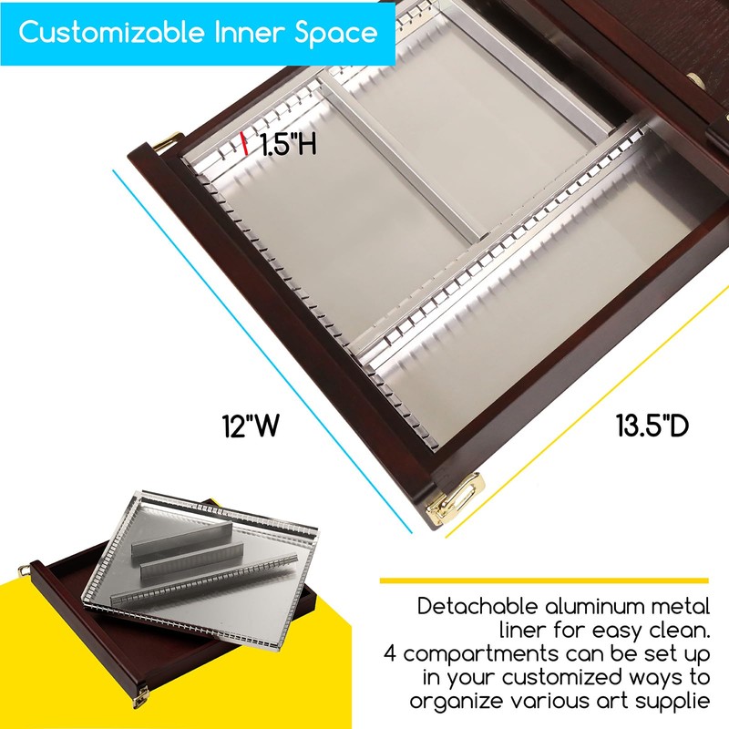 MEEDEN Studio Sketchbox Table Easel with Metal Lined Drawer -
