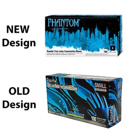 Phantom 6 mil Latex Powder Free Exam Gloves (Small - 100)