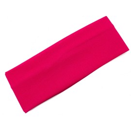 Mytoptrendz Elasticated Fabric Headband Bandeaux Kylie Hairband Headwrap for Girls and Women Plain 7cm Wide (Fuchsia pink)