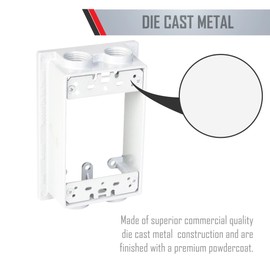 TayMac SE450WH Weatherproof Box Extension, 1-Gang, (4) 1/2-Inch Outlets, White