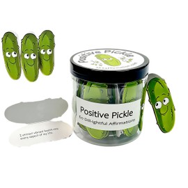 Positive Pickle Emotional Support Affirmation Cards in Jar - 60/120 Unique Motivational Quotes, Mental Health Gifts to Cheer Up Friends, Mini Positive Messages & Decorative Pickle Jar(60, Pickle)