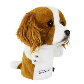 Scott Edward Funny Golf Club Headcover Fit Well for Driver Wood Upto 460cc Cute Animal Design Soft Functional Golf Headcover Stylish Protection for Men and Women, Yellow Brown Beagle