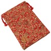 Senitosuin Nishijin Textile Brocade Drawstring Bag (Lined), Red Gold Dragon,