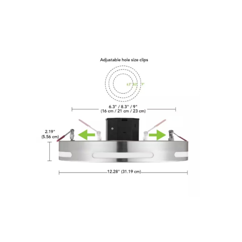 Commercial Electric Flexinstall LED 10 in. Brushed Nickel Cut Out