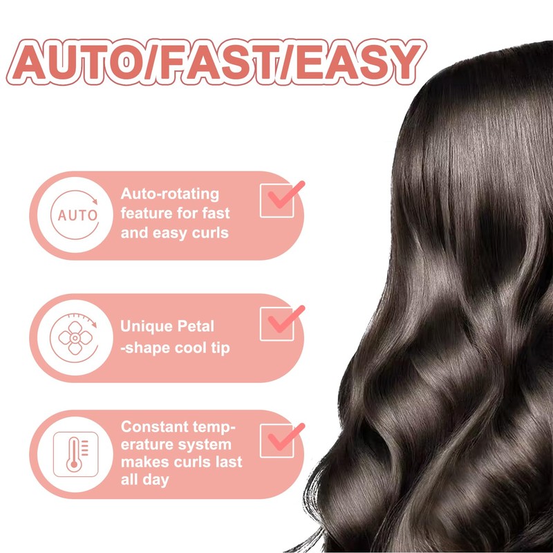 VAV Automatic Rotating Curling Iron for Medium to Long Hair