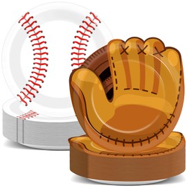 Justforjoyful 100Pcs Baseball Plates Baseball Party Supplies 9inch Sports Themed Birthday Party Plates Disposable Baseball Dinner Dessert Paper Plates for Baseball Birthday Gamed Day Party Decorations