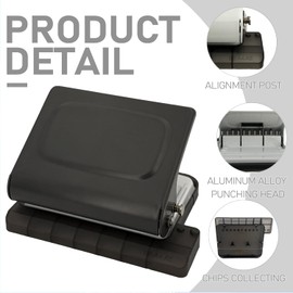 10-Hole Binding Machine for Planner (Black) - Manual Punch with 10 Multi-Color Binding Spines - Punches 26 Holes on B5, 30 Holes on A4, 20 Holes on A5 Paper