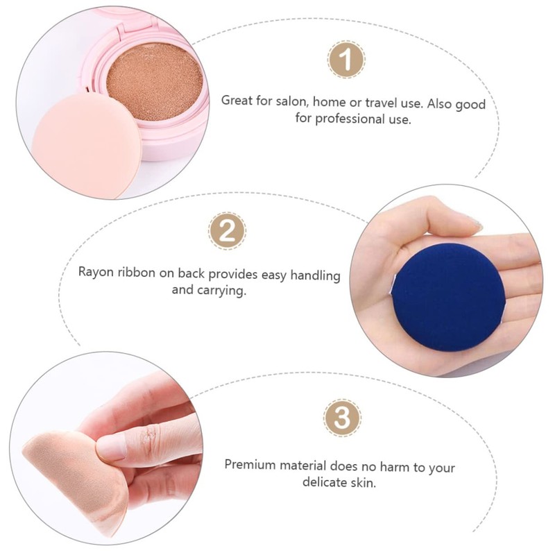 Beavorty 15pcs Round Makeup Puff Sponge for Loose Powder Non-latex