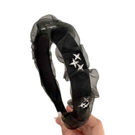 TQUXNGA Damen-Stirnband, 3 cm breit, Haarband mit Strasssteinen, Sternen-Haarband, Kopfschmuck, Mädchen, süßes Kopf-Accessoire