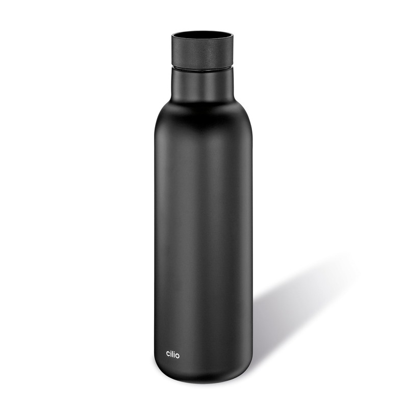 cilio Deluxe Insulated Drinking Bottle, Stainless Steel Thermal Flask, 360°