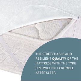 Pukato Cotton Waterproof Mattress Protector, 90 x 200 cm, 4-Corner Fitted Sheet, Resistant to Liquids and Stains, Protection for Children and Adults, Waterproof Underlay