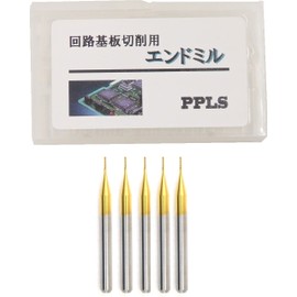 2475 PPLS Circuit Board Cutting End Mill Carbide Blade Tip Diameter: 0.02 inch (0.5 mm), Pack of 5