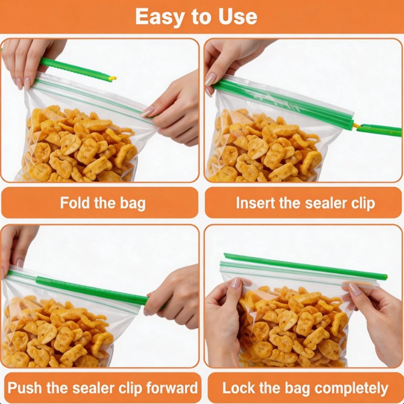 49 PCS Chip Clips & Bag Sealers, Reusable Food Bag