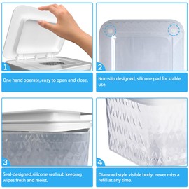 2 Pack Wet Baby Wipes Dispenser - Large Capacity Wipe Holder Seal-Designed Dust-Proof Wet Wipes Container Keep Diaper Wipes Fresh